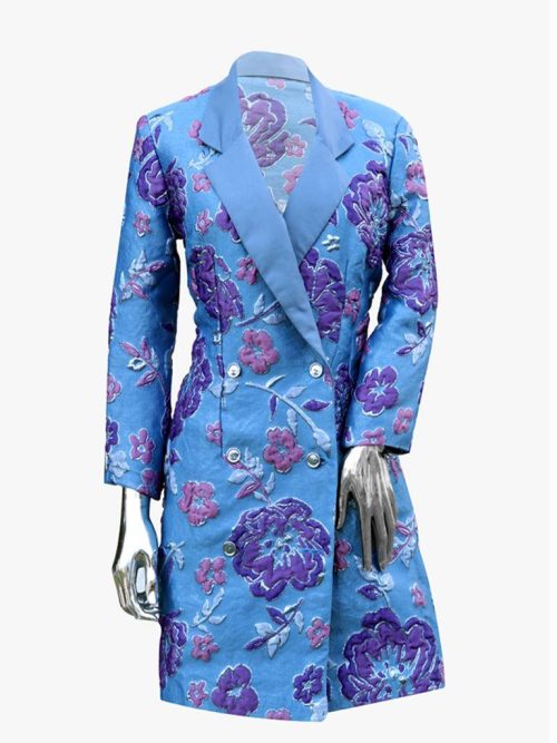 Blue Floral Blazer Dress
